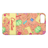 オレンジ裁縫アンズアートパーソナライズされた名 Case-Mate iPhoneケース (裏面(横))