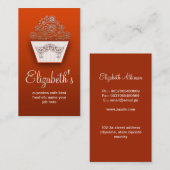 オレンジ装飾的でモダンなカップケーキの名刺 名刺 (正面/裏面)