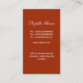 オレンジ装飾的でモダンなカップケーキの名刺 名刺 (裏面)