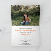 オレンジ角8写真卒業招待状 招待状 (内部)