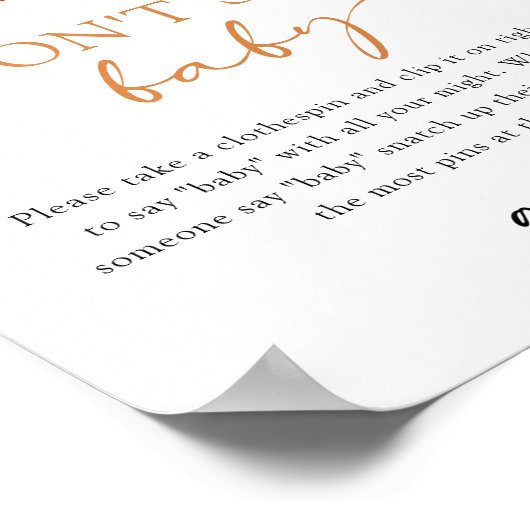 オレンジ言わないベビーゲーム ポスター (角)