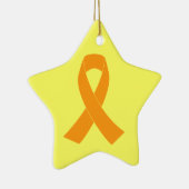 オレンジ認識度のリボン-白血病、MS セラミックオーナメント (右)