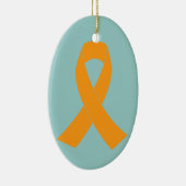 オレンジ認識度のリボン-白血病、MS セラミックオーナメント (右)