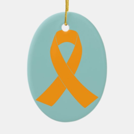 オレンジ認識度のリボン-白血病、MS セラミックオーナメント (正面)
