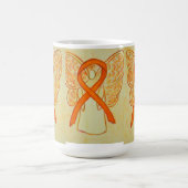 オレンジ認識度リボンエンジェルアートマグ コーヒーマグカップ (中央)