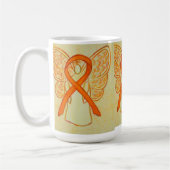 オレンジ認識度リボンエンジェルアートマグ コーヒーマグカップ (左)
