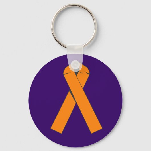 オレンジ認識度リボン製品 キーホルダー (正面)