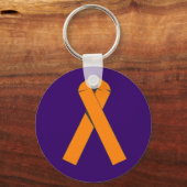 オレンジ認識度リボン製品 キーホルダー (正面)