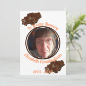 オレンジ調アラゴナイト結晶フォトメモリアルカード 招待状 (スタンド正面)