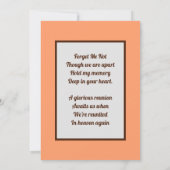 オレンジ調アラゴナイト結晶フォトメモリアルカード 招待状 (裏面)