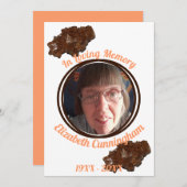 オレンジ調アラゴナイト結晶フォトメモリアルカード 招待状 (正面/裏面)