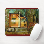 オレンジ貨物トラックの輸送のトラックの運転手のマウスパッド マウスパッド (マウス)