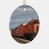 オレンジ貨物列車のクリスマスのオーナメント セラミックオーナメント (右)