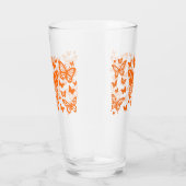 オレンジ賛美色の蝶 タンブラーグラス (右)