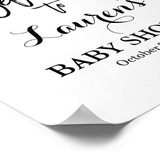 オレンジ赤ちゃんシャワー歓迎サイン ポスター (角)