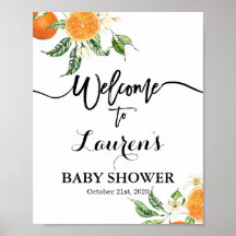 オレンジ赤ちゃんシャワー歓迎サイン