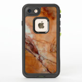 オレンジ赤と白イタリアン大理石 LifeProof iPhoneケース (裏面)