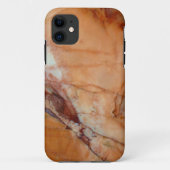 オレンジ赤と白ベイン大理石ケースメイトフォン Case-Mate iPhoneケース (裏面)