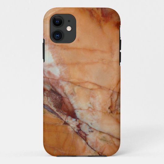 オレンジ赤と白ベイン大理石ケースメイトフォン Case-Mate iPhoneケース (裏面)