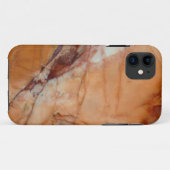 オレンジ赤と白ベイン大理石ケースメイトフォン Case-Mate iPhoneケース (裏面(横))