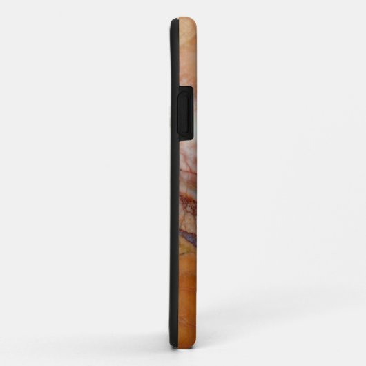 オレンジ赤と白ベイン大理石ケースメイトフォン Case-Mate iPhoneケース (裏面/右)