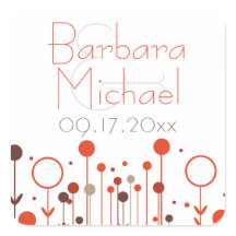 オレンジ赤シンプルフローラモダン点