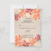 オレンジ赤及びクリームの花レトロの結婚RSVP 出欠カード (裏面)
