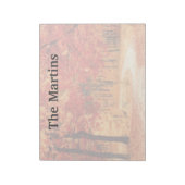 オレンジ赤秋ツリーカスタムメモ帳 ノートパッド (回転)