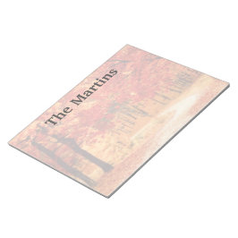 オレンジ赤秋ツリーカスタムメモ帳 ノートパッド