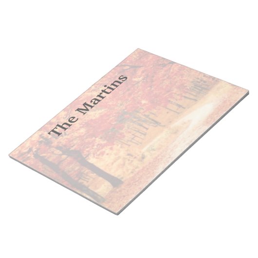 オレンジ赤秋ツリーカスタムメモ帳 ノートパッド (アングル)