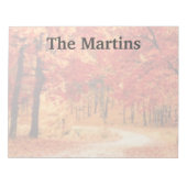 オレンジ赤秋ツリーカスタムメモ帳 ノートパッド (正面)