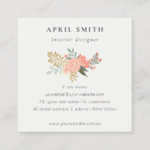 オレンジ赤面ティール（緑がかった色）アンブロシアフローラサンキューオーダー スクエア名刺 (裏面)