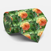 オレンジ赤面バラ ネクタイ (ロール)