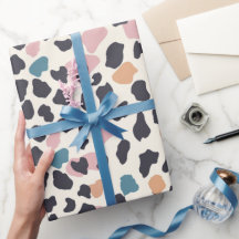 オレンジ赤面ピンクパステルヒョウ