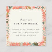 オレンジ赤面ピーチアンブロシアフローラサンキューオーダー スクエア名刺 (正面)