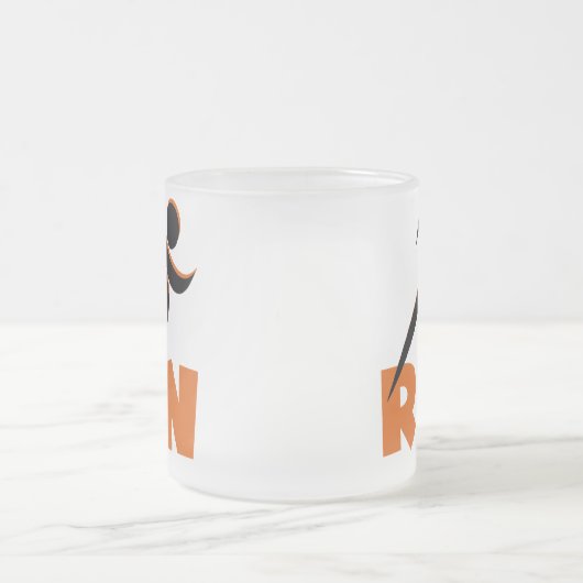 オレンジ走色 フロストグラスマグカップ (中央)