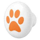 オレンジ足のプリントのpawprint セラミックノブ (右)