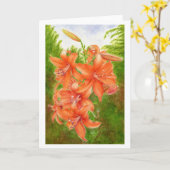 オレンジ輝きの水彩画の芸術の挨拶状 カード (黄色い花)