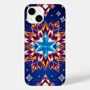 オレンジ輝く黄色グローフォン付きブルーダイヤモンド Case-Mate iPhone 14ケース