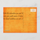 オレンジ迷彩柄日付を保存！ 案内ポストカード (裏面)