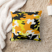 オレンジ迷彩柄装飾用クッション クッション (ブランケット)