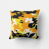 オレンジ迷彩柄装飾用クッション クッション (裏面)