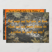 オレンジ迷彩柄 招待状 (正面/裏面)