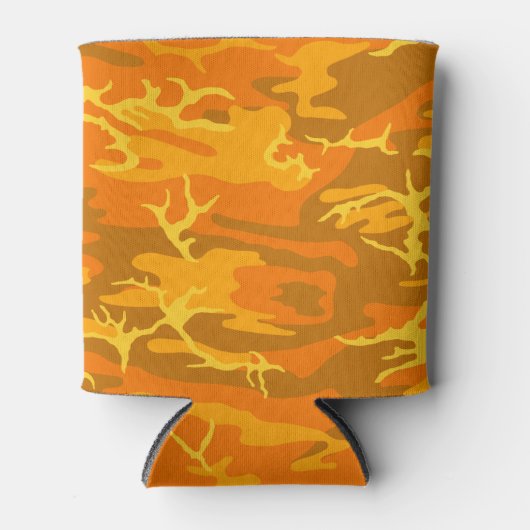 オレンジ迷彩柄 缶クーラー (正面)