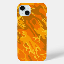 オレンジ迷彩柄 iPhone 15 MINIケース