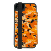 オレンジ迷彩 カスタムネーム INCIPIO iPhoneウォレットケース (フォリオ裏面)