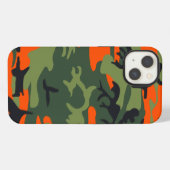 オレンジ迷彩 iPhoneケース (裏面横)