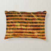 オレンジ違う色ストライプ、小さな正方形を引っ掻いた アクセントクッション (裏面)