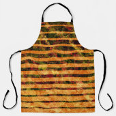 オレンジ違う色ストライプ、小さな正方形を引っ掻いた エプロン (正面)