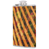 オレンジ違う色ストライプ、小さな正方形を引っ掻いた フラスク (左)